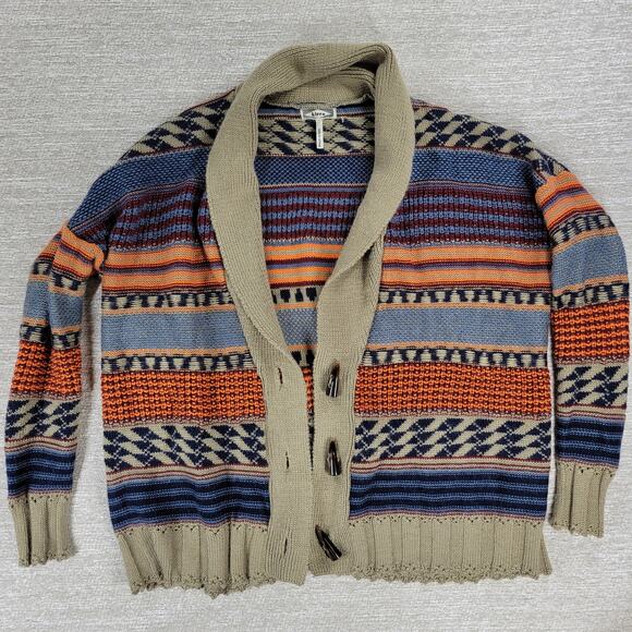 Kirra Wool Blend Toggle Cardigan Sweater Shawl Collar Boho Fall Knit Small - Picture 3 of 16